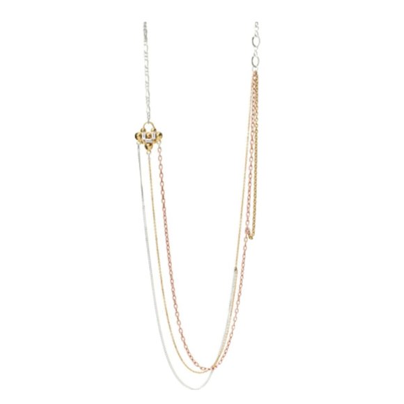 ANNA SHEFFIELD Layered 925 Sterling Silver Necklace NWT - Picture 1 of 4